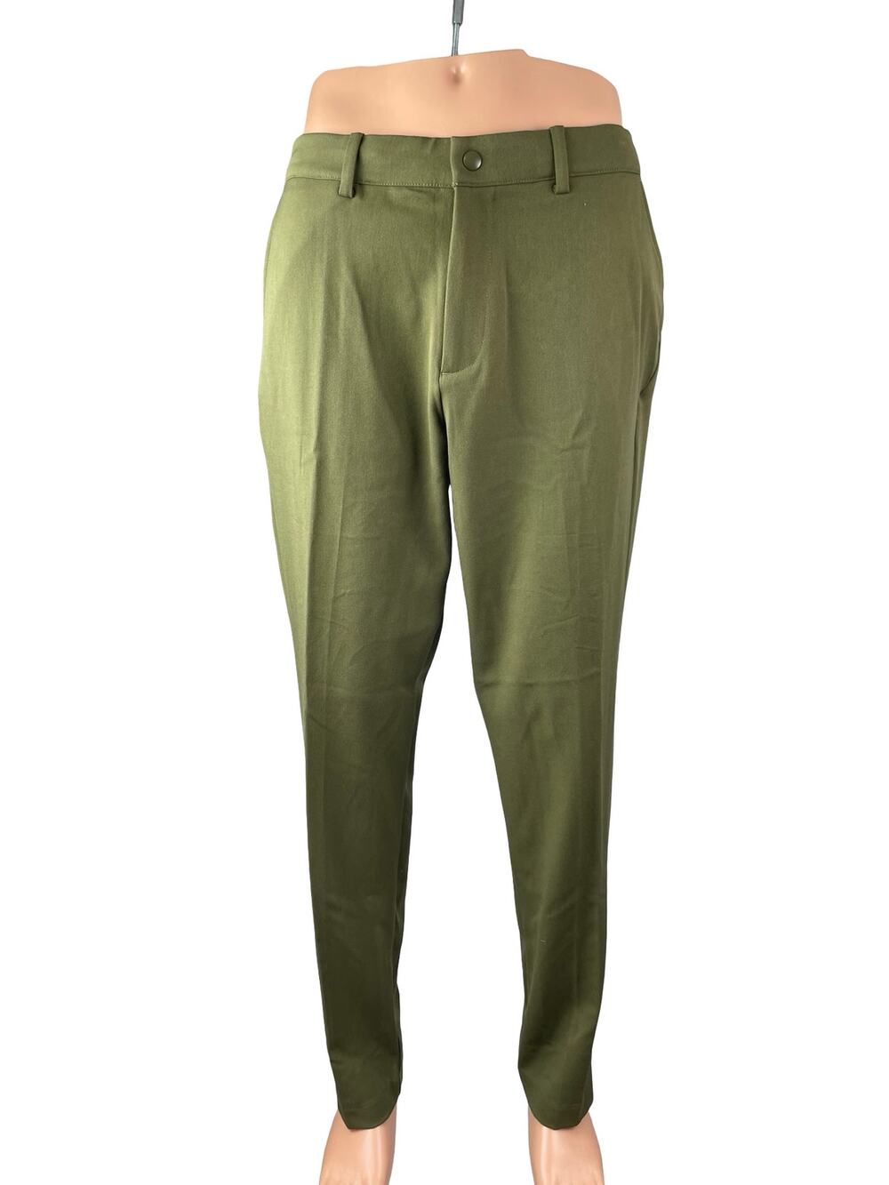 Quince Men's Green High Rise Tapered Boyfriend Chino Trousers Dress Pants 32x32